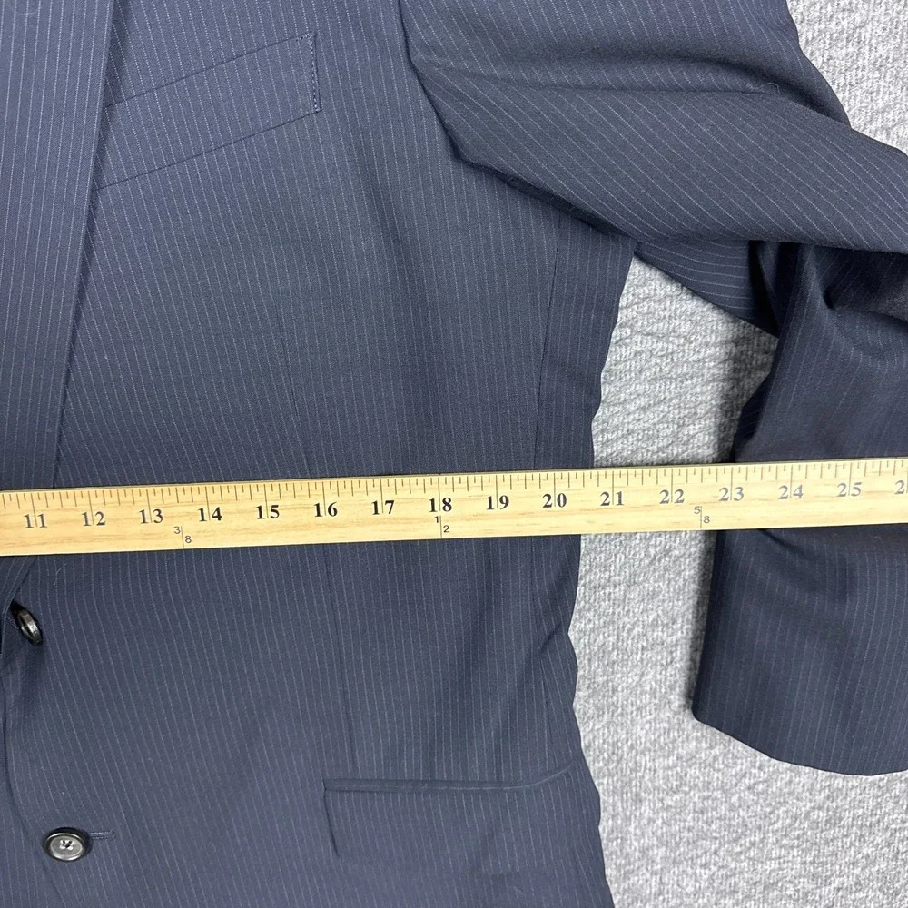 Brooks Brothers Blazer Mens 43R Navy Pinstripe Full Canvas Fitzgerald Brookscool